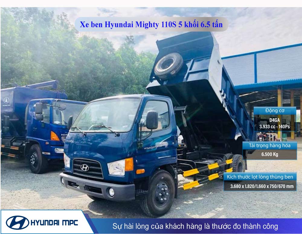 Giá mua bán, đánh giá xe ben Hyundai 110S 5 khối 6.5 tấn