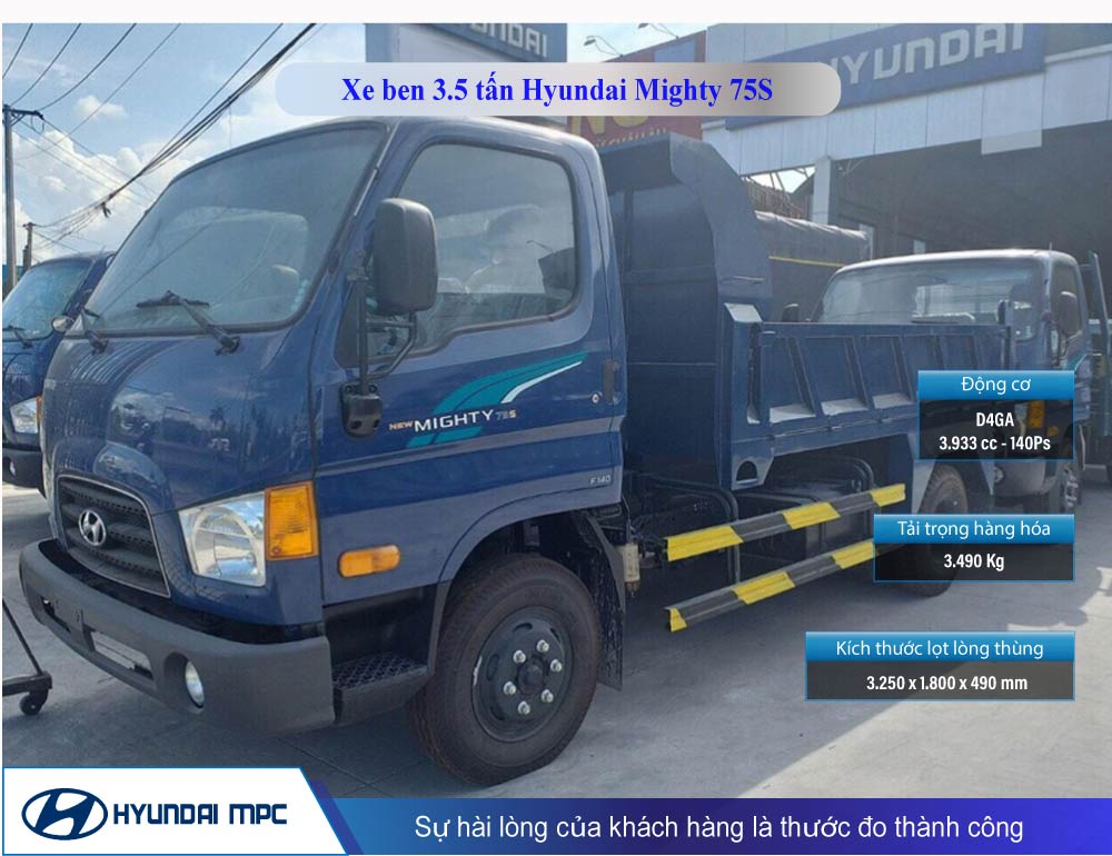 Xe tải Hyundai 35 tấn HD72 đóng thùng kin bảo ôn