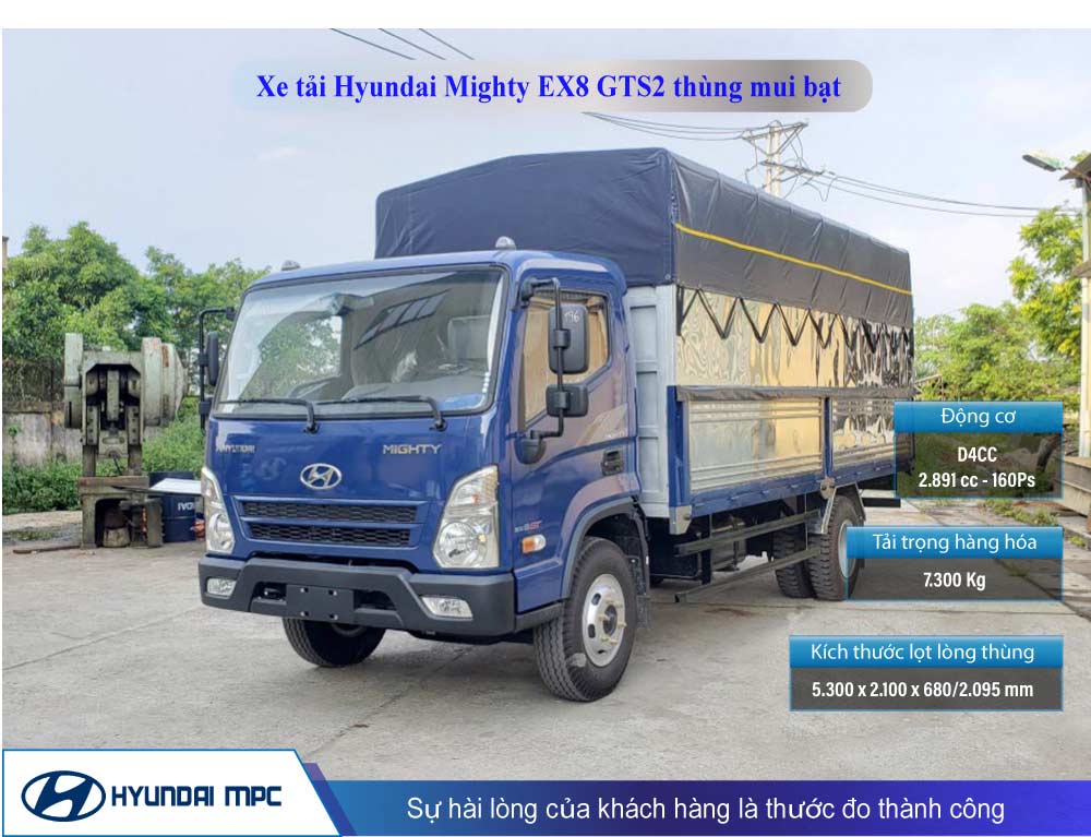 Xe tải Hyundai Mighty EX8 GTS2 thùng mui bạt