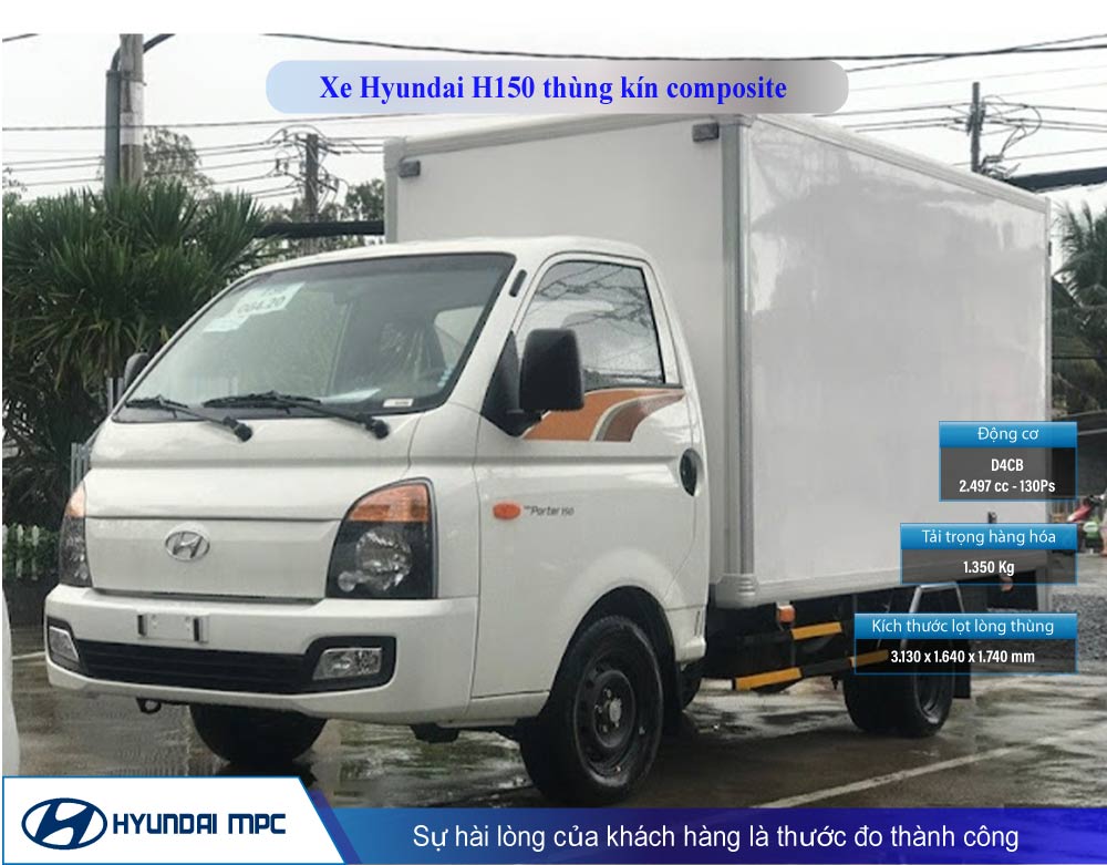 Xe tải Hyundai H150 1.5t thùng kín Composite