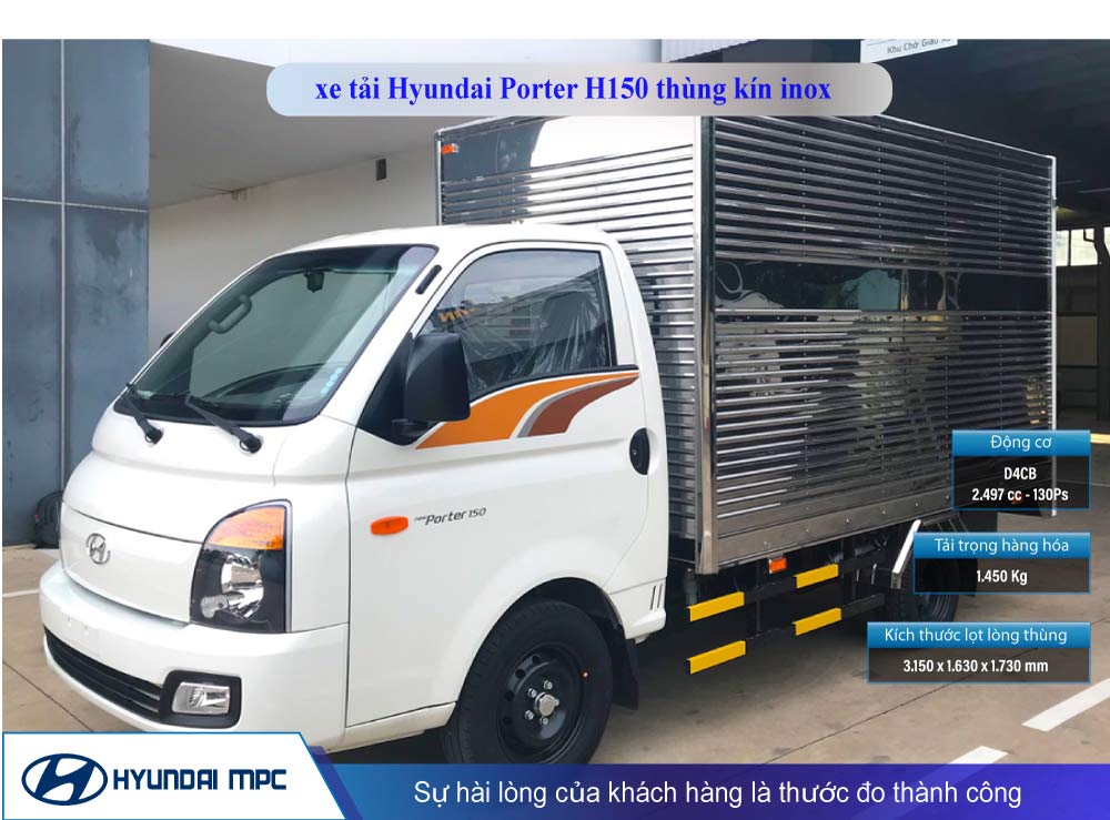 Giá xe Hyundai H150 1.5T thùng kín inox bao nhiêu?