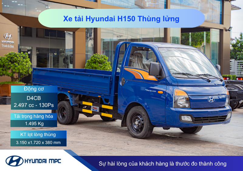 Giá xe tải Hyundai Porter H150 thùng lửng 1.5T