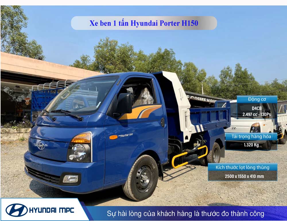 Giá xe ben nhỏ Hyundai Porter H150 1.5 tấn