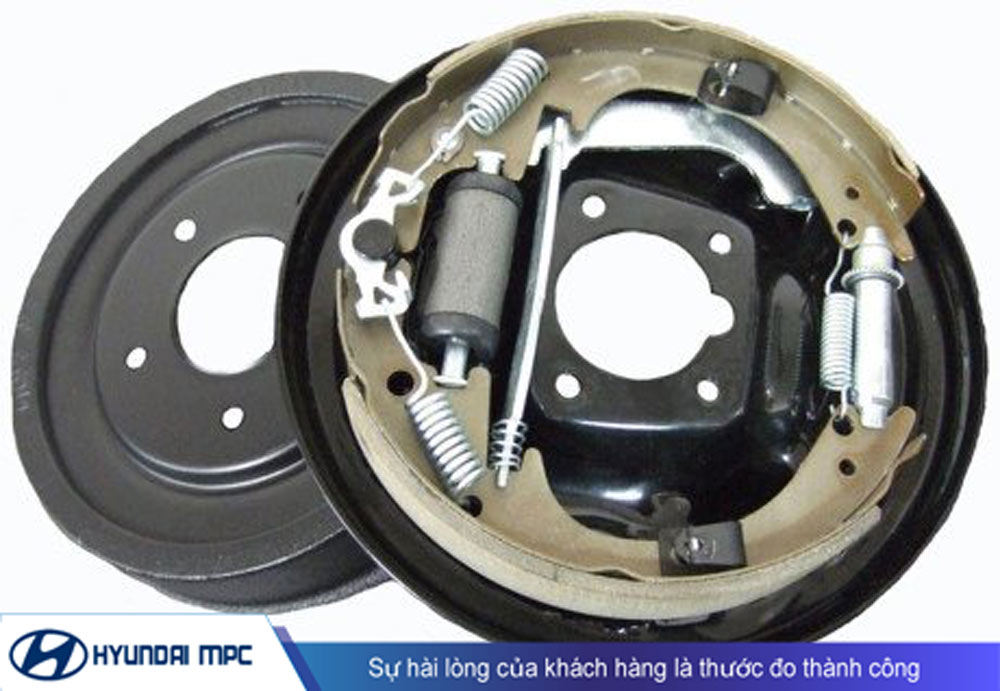 Minh họa bộ phận phanh tang trống xe ô tô
