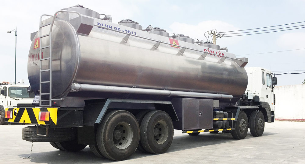 xe bồn chở xăng dầu 23 khôi hyundai hd320 bằng nhôm